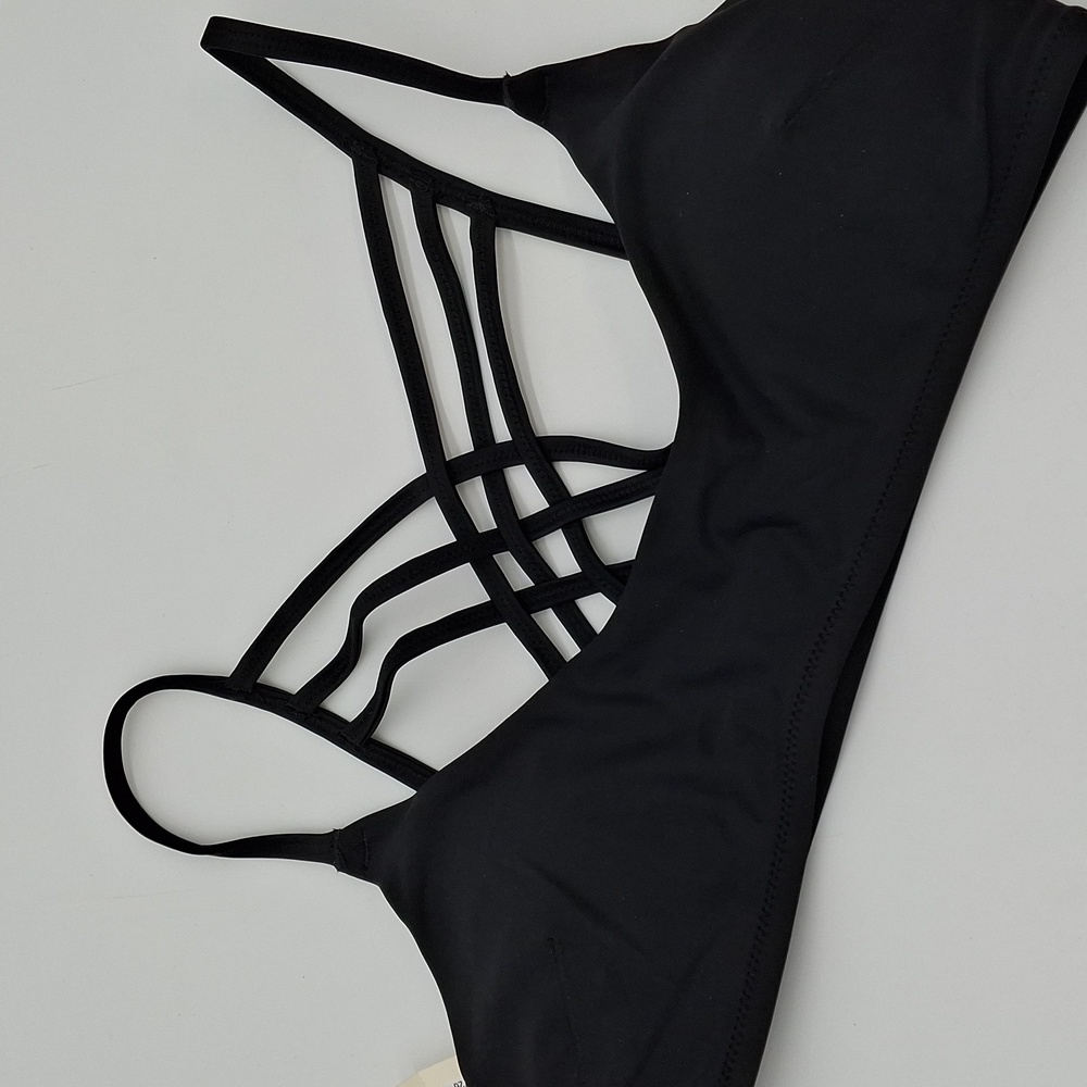 Aerie Strappy Scoop Bikini Top Black M